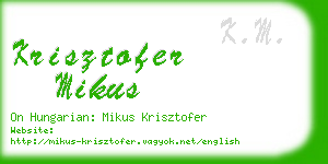 krisztofer mikus business card